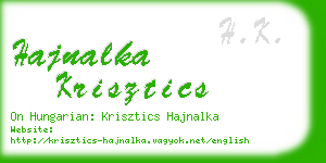 hajnalka krisztics business card